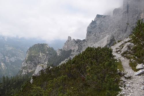 Looking back towards the forcella-col-dell'Orso