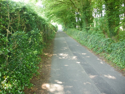 The country lane just after the start at Ullenwood