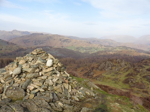 The summit cairn on top of Holme Fell