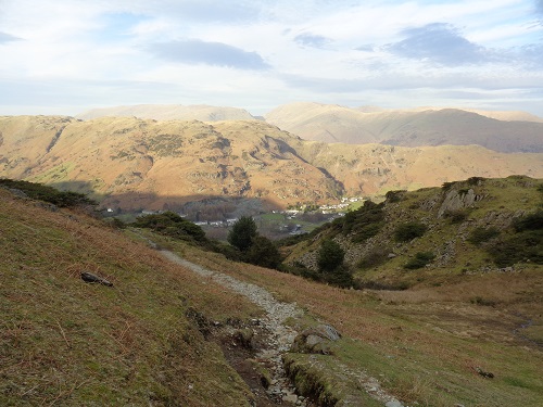 Looking down towards Castle Stile nearing the end of the walk