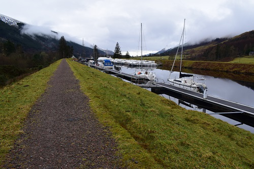 Looking back to the boats at Laggan Locks