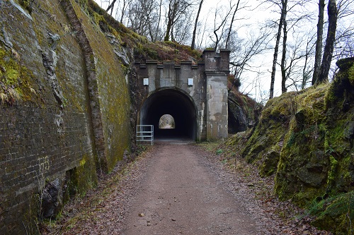 The railway tunnel on the cycle path before Aberchalder