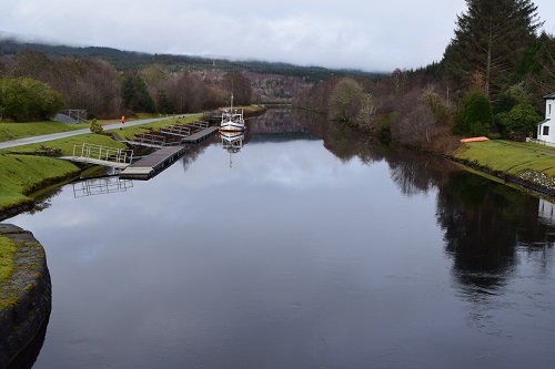 The view from Old Lock Keepers Cottage on the Great Glen Way