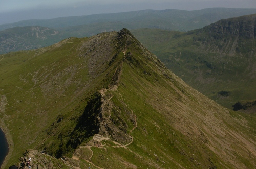Looking along Striding Edge in the Lake District