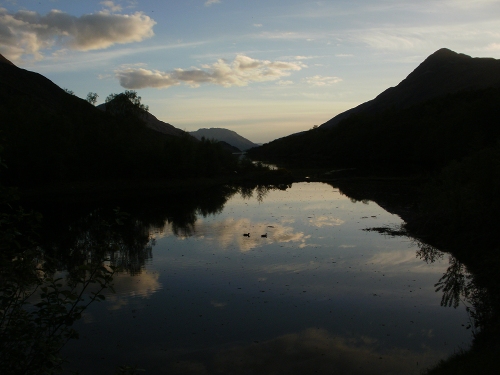 The sunset near Kinlochleven on the West Highland Way