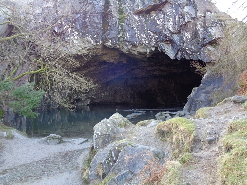 Looking into the entrance of Rydal Cave