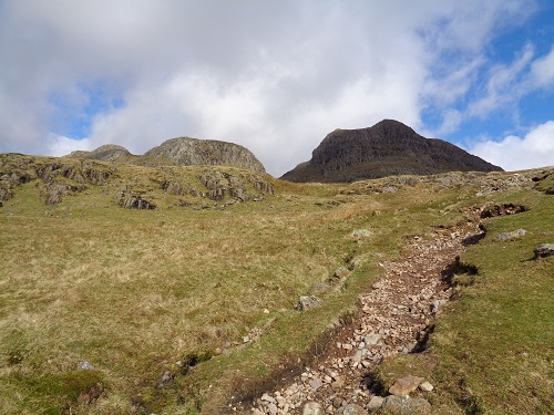 Heading up the steep path towards Loft Crag