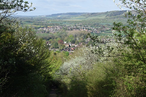 Looking back down the hill towards Otford