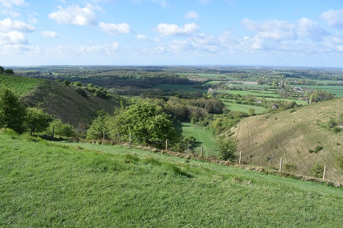 The lovely view down hill from Wye Crown
