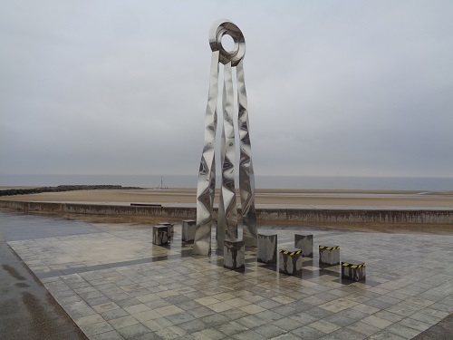 The sculpture at the end of Offa's Dyke Path in Prestatyn
