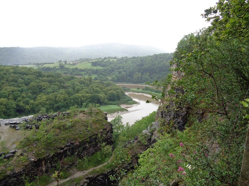Looking down at the River Wye from high up on the trail