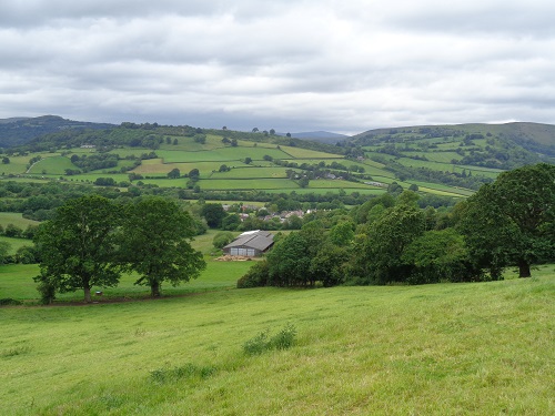 Looking down towards Pandy near the end of Day 2