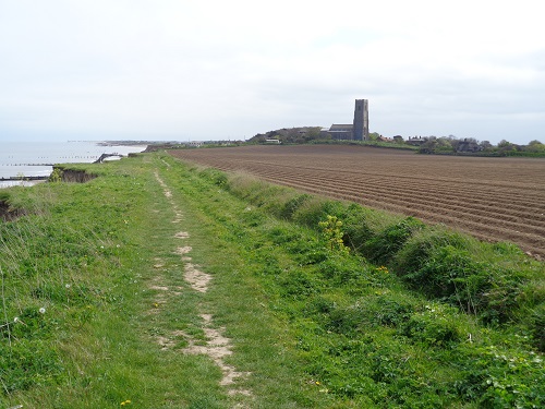 Getting near Happisburgh Church on the Norfolk Coast Path