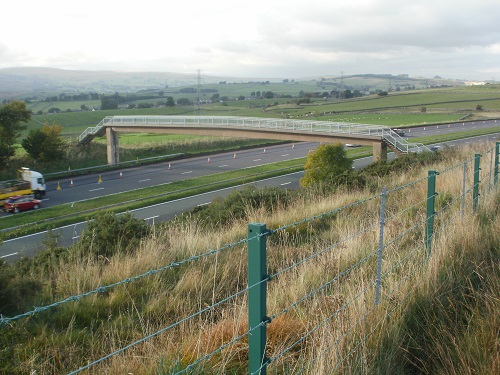 the foot bridge over the M6 to Shap