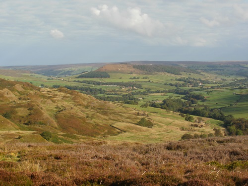 Sun shining down on the valleys near Glaisdale