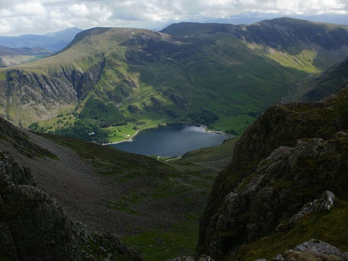 Looking down at Buttermere from the High Stile ridge
