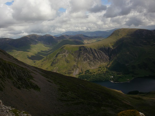 Looking down at Buttermere from the High Stile ridge