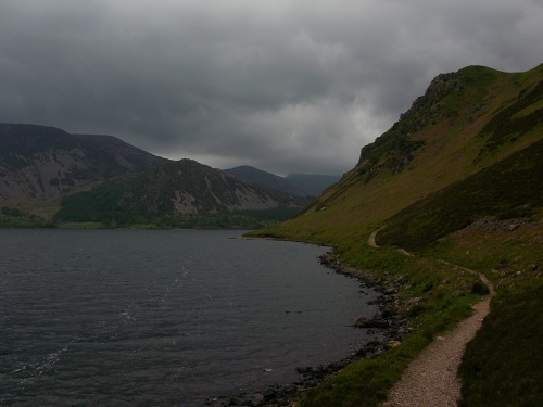 Walking along the shore of Ennerdale Water