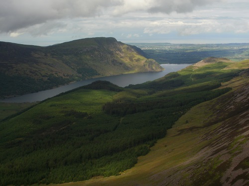 Looking down at Ennerdale Water on the ascent to Red Pike