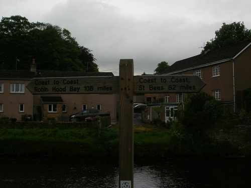 A sign at Kirkby Stephen showing you are not half way yet