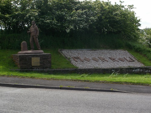 The Wainwright statue at Moor Row near St. Bees