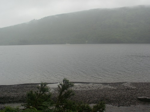Looking over Coniston Water in the gloom