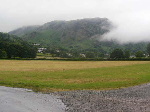 Approaching Coniston at the end of Day 1, wet but happy