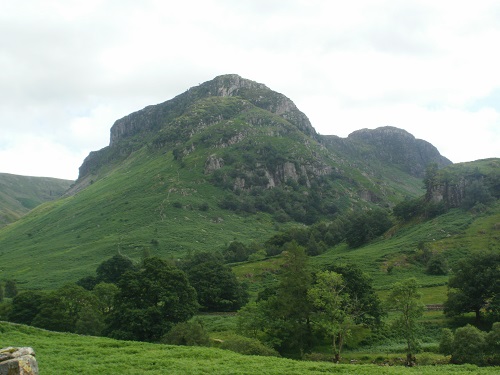 Looking back towards Eagle Crag just before Borrowdale