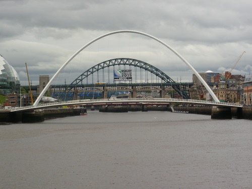 Some of the seven bridges along the Tyne in Newcastle city center