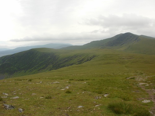 Getting near Bannerdale Crags with Blencathra to the right