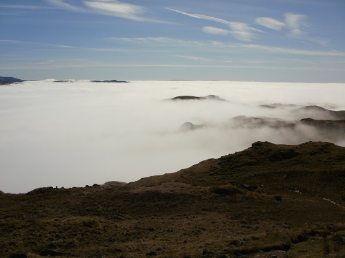 A cloud inversion while walking near Blea Rigg above Grasmere