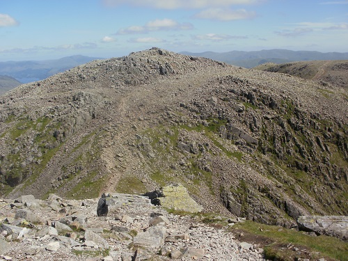 Broad Crag in the middle as I descend from Scafell Pike
