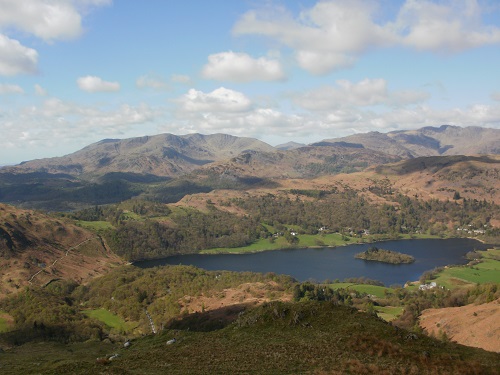 Looking over Grasmere water from Nab Scar