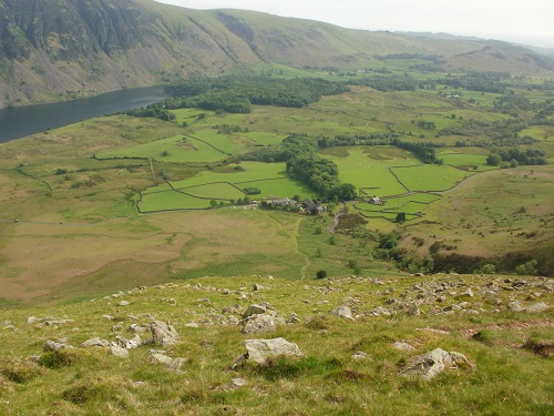 Looking down at Greendale and the parking