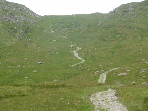 Looking up the track to Gatescarth Pass