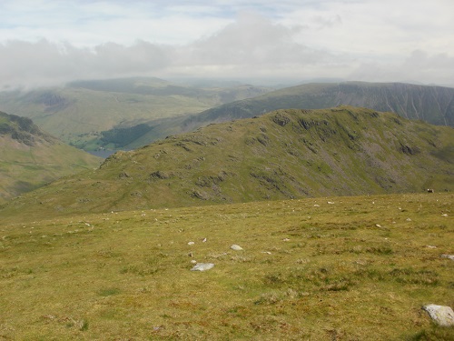 Looking over towards Middle Fell, Illgill Head behind it