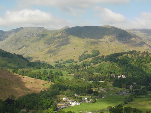 Looking down at Patterdale as I head towards Boredale Hause