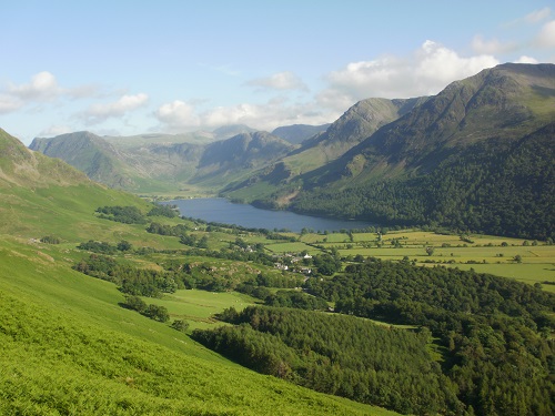 Looking back at Buttermere and the surrounding hills
