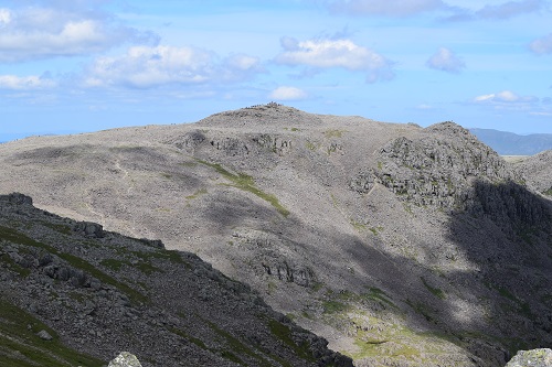 The view of Scafell Pike from Scafell summit