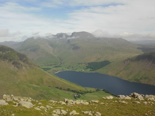 Looking over Wast Water at Scafell Pike from Middle Fell