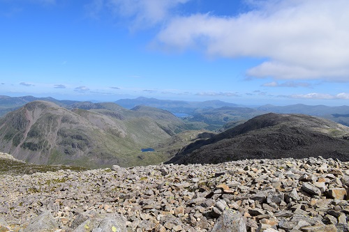 The view from Scafell Pike looking over Great Gable