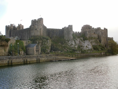 Pembroke Castle from the bridge over the river