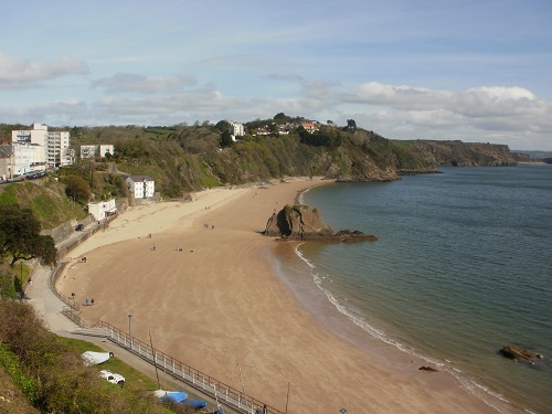 Looking along some of Tenby beach towards Saundersfoot