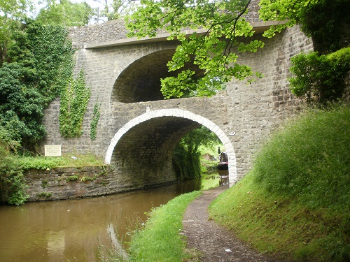 The double bridge at East Marton along the Leeds-Liverpool canal