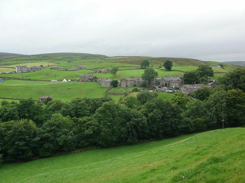 Looking down to Keld village, just off the Pennine Way path