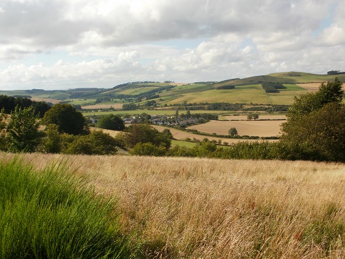 My first view down to the end of the Pennine Way in Kirk Yetholm