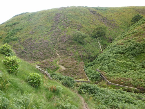 A steep hill on Wessenden Moor on the Pennine Way