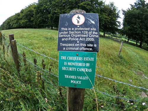 I guess they don't want me to pass through the Chequers Estate