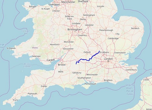 The location of The Ridgeway National Trail