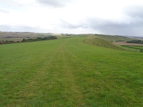 Walking along the lovely grassy Smeathe's Ridge after Barbury Castle
